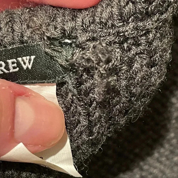 J.Crew 100% Wool Bow-Trim Cardigan Jacket – Charcoal Gray (Style 96538 • FA08) - Picture 9 of 11